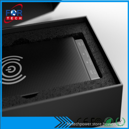 Qi wireless charger powerbank 15000mah for businessman trip use